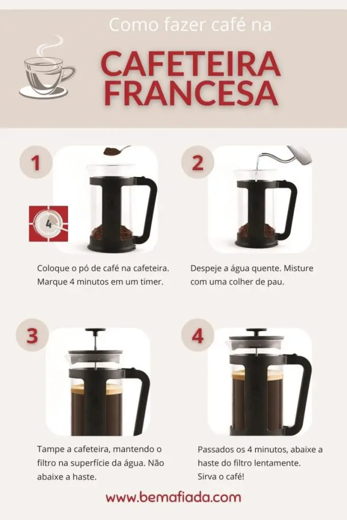 Como fazer café na cafeteira francesa - passo a passo