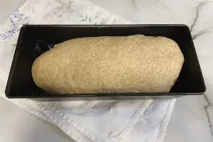 Pão na forma antes do forno