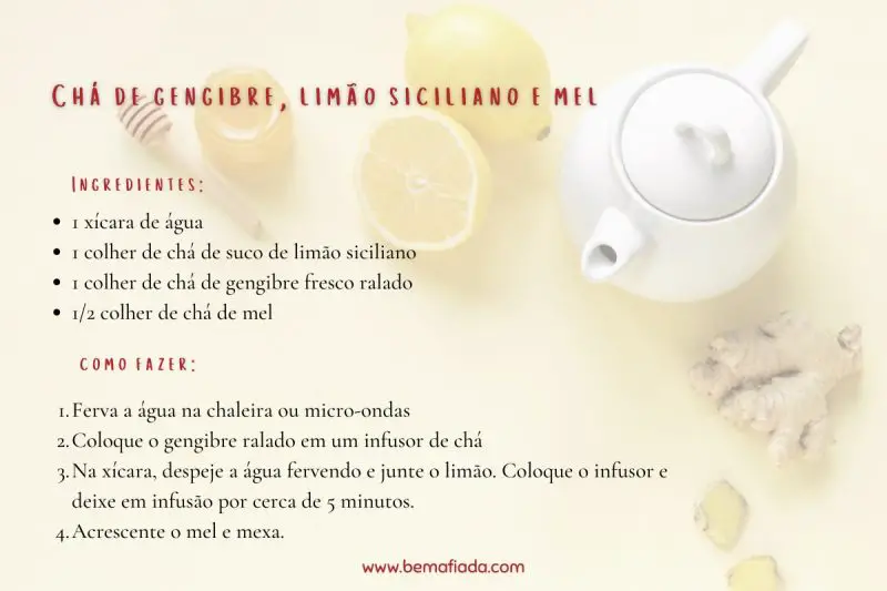 Como fazer chá de gengibre, limão siciliano e mel
