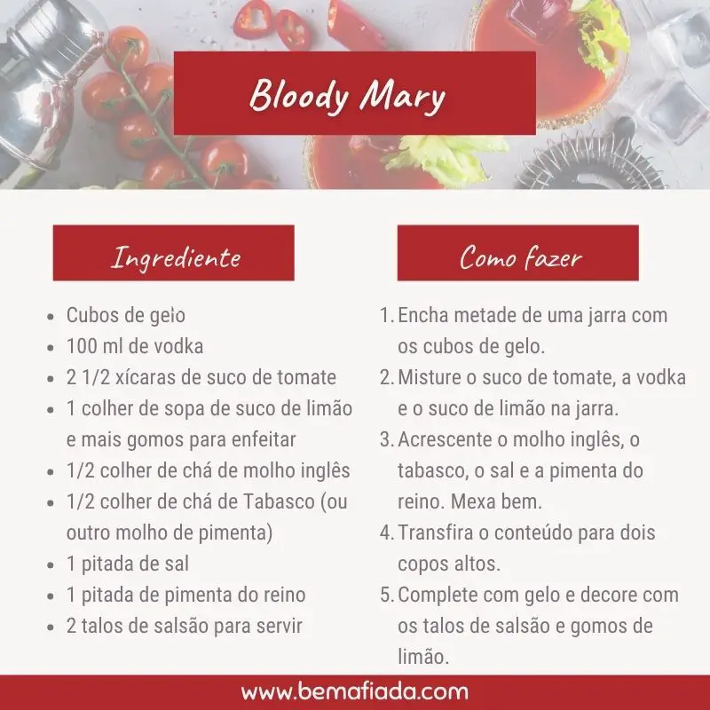 Receita de Bloody Mary com molho inglês