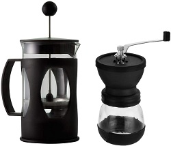 Kit Prensa Francesa e moedor de café