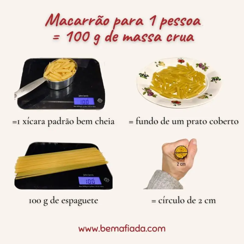 Como medir macarrão por pessoa