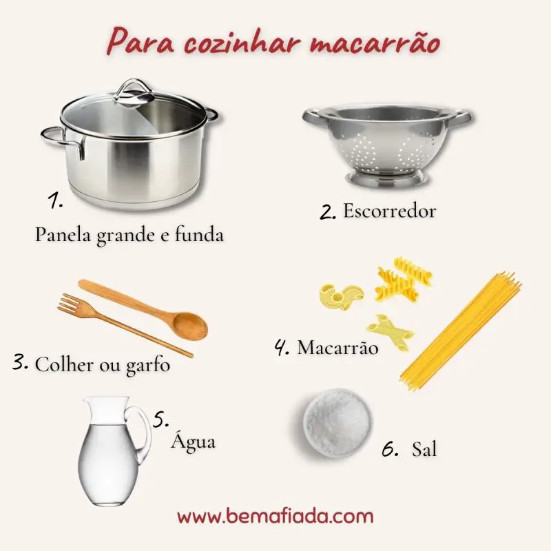 O que é preciso para cozinhar macarrão