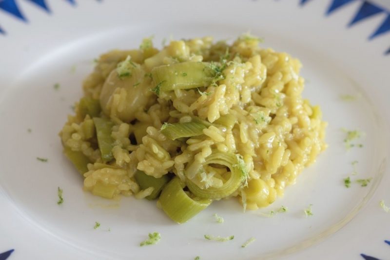 Risoto de alho poró
