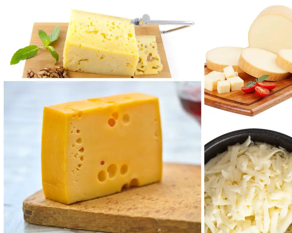 Tipos de queijo para fondue: emental, gruyere, provolone, muçarela